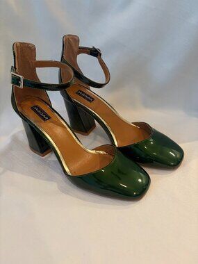 Emerald Green Patent Leather Holiday Heels EU 38 / US 8